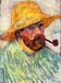 Self-Portait with straw hat [2] by Van Gogh