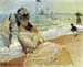 Camille on the beach at Trouville by Monet