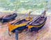 three fishing boats in Eretrat by Monet